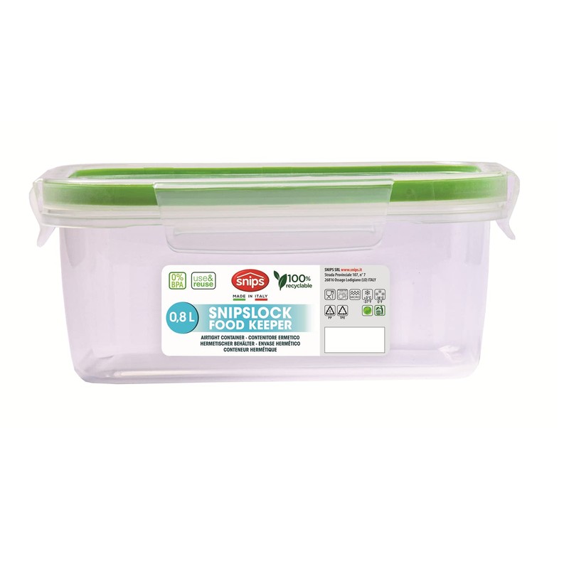Snips Snipslock Food Keeper Rectangular 0.80 Litre with Italian Decoration,