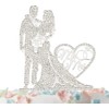 Decoración para tarta de Mr and Mrs con diamantes de