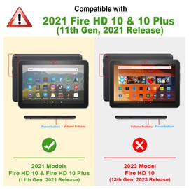 Fintie Hülle Kompatibel mit Das Neue Fire HD 10 und Fire HD 10 Plus Tablet (11. Generation, 2021) - Ultradünne Leichte Schutzhülle mit Auto Schlaf/Wach Funktion, Schwarz