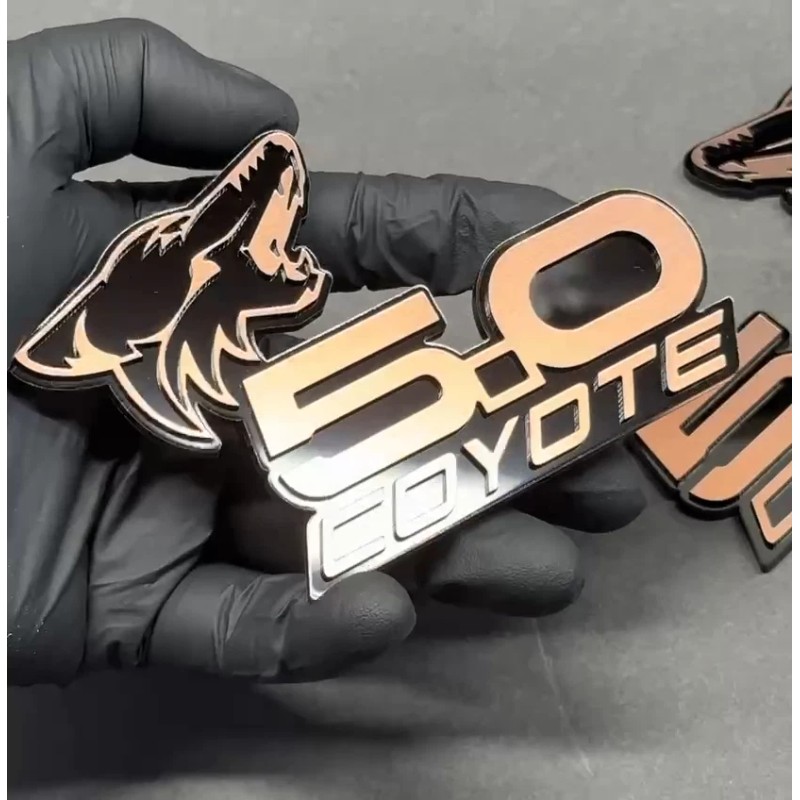 usa Standard COYOTE 5.0 Emblem Badges Bronze On BLACK EDITION