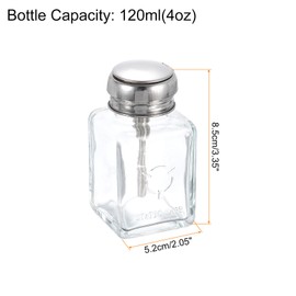 HARFINGTON Solvent Alcohol Dispensers 120ml(4oz) Conical Push Down Liquid Dispenser Pump Bottle Sprinkler Head with Stainless Steel Tube and Copper Core for Acetone Polish Remover