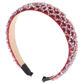 FOMIYES 1pcs Fashion Hair Hoop Bridal Headband Knitted Headband Beads Bling Hair Band Sparkle Headband Crystal Beads Glitter Hair Band for Women