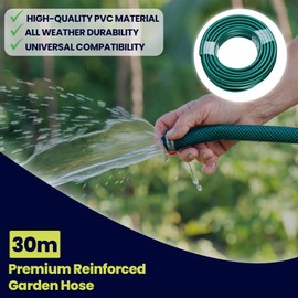 Dapetz® 30M Anti Kinking Garden Hose – Heavy Duty Reinforced Hose Pipe, 3-Layer PVC Braided Flexi Hose, Outdoor Hosepipe Ideal for Gardening, Lawn Patio and Car Cleaning