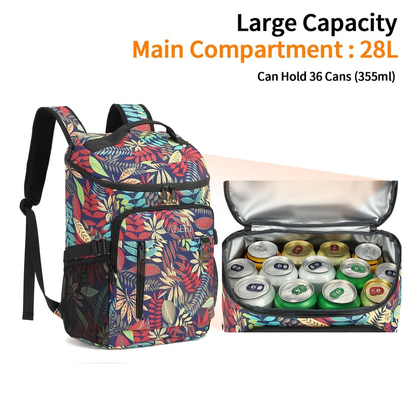 Kalesi Cooler Backpack 36 Cans Lightweight Insulated Cooler Leak-Proof Travel