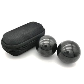 Z QINGZHENG 2pcs 1.57Inch Baoding Fitness Ball, Solid Chrome Steel Health Exercise Massage Handball Boiled Black