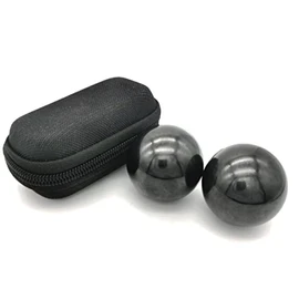 Z QINGZHENG 2pcs 1.57Inch Baoding Fitness Ball, Solid Chrome Steel Health Exercise Massage Handball Boiled Black