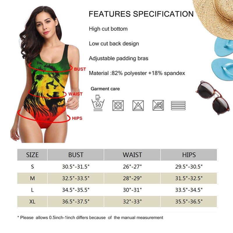 BBggyh Jamaican Lion Flag One Piece Swimsuits for Women Athletic