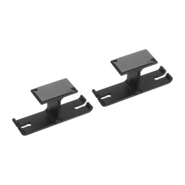 HARFINGTON 2pcs Headphone Stand Holder Adhesive Dual Headset Headphone Stand Hanger Aluminum Alloy Desk Hook Clamp with Adhesive & Screws for PC Gaming DJ Headphones Earphone, Black