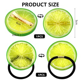 AYESY Zitronen-Haarspangen, 2 Stück Simulations Zitronen-Haarnadel Süße Frucht-Haarnadel Haarreif Orange Haar-Accessoires für Mädchen Kleinkinder Alltagskleidung Stylen und Dekorieren (Grün)