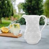 AuldHome Design White Hobnail Ceramic Pitcher (Large), Vintage Retro Style