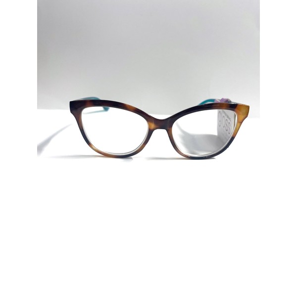 Foster Grant Reading Glasses gloss Tessa Cat-eye tortoise and teal