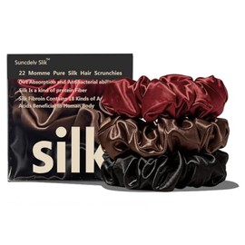 Suncdelv Silk, coleteros 100% de seda para el cabello, 22 momme para evitar arrugas y roturas, tejido natural