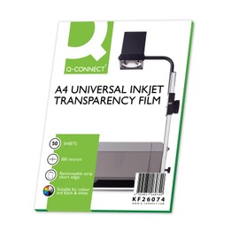 Q-Connect Inkjet Over Head Projector Film (Pack of 50)