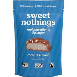 Sweet Nothings Coconut Almond Bars | 5g Sugar | Certified Gluten Free, Fairtrade, Non-GMO | No Sugar Alcohols | No Soy | Pack of 3 Pouches