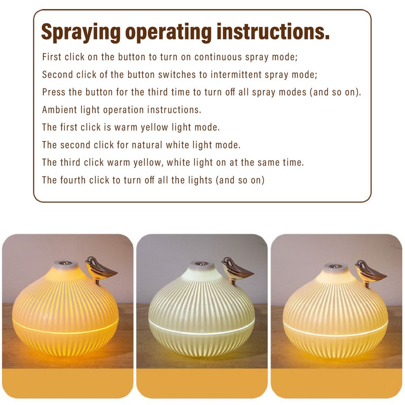 Mist Humidifier Small Onion Shape USB Lighting Quiet Small Air