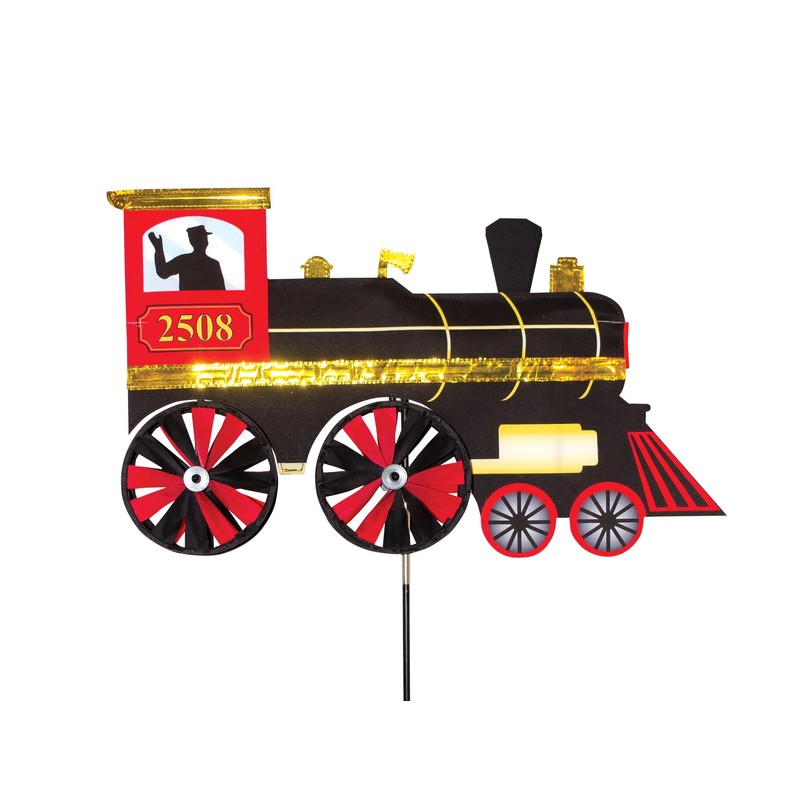 In the Breeze 2508 Steam Engine Ground Spinner-Garden Decoration