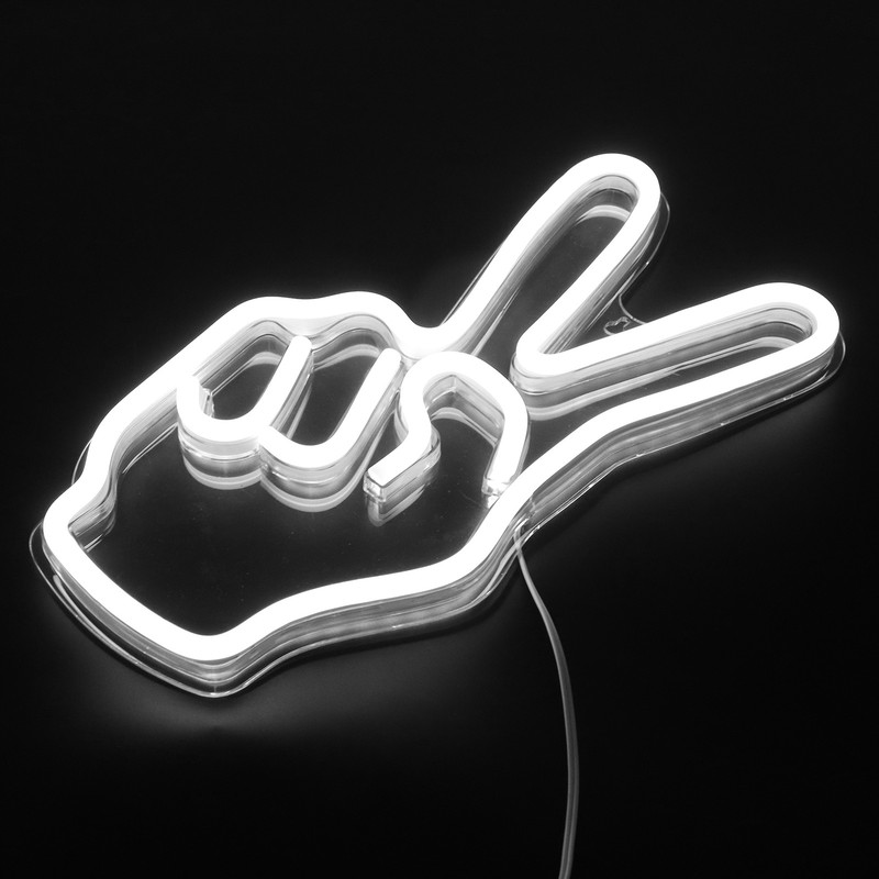 Neon Sign Light Innovative Victory Gesture Decorative Lamp USB Powered