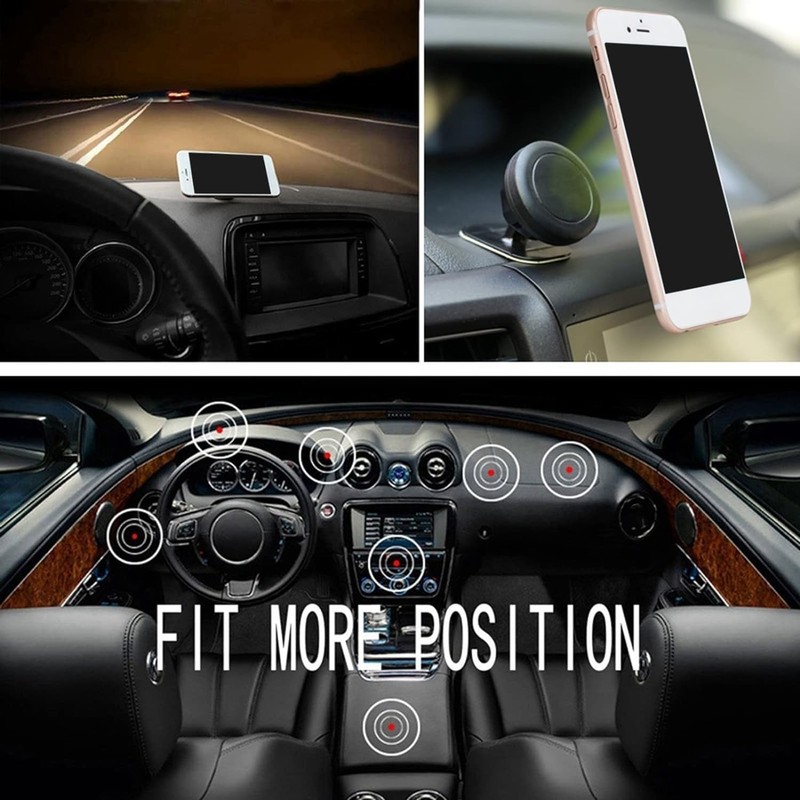 Black Car Dashboard Mount 17mm Ball Head Cellphone Magnetic Mount