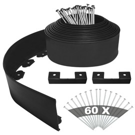 YEEBECA Lawn Edging Kit, 4 Inch High Flexible Lawn Edging Border Kit for Lawn Trimming with 30 Steel Anchors, 33 Ft Long.