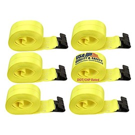 (6) Boxer DOT Reflective 4" X 30' Winch Straps w/Flat Hook Flatbed Truck Trailer Tie Down 5400 LB US Made …