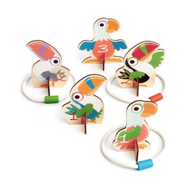 Scratch 276182551 Toucan Ring Toss Game Funny Toss Game for Children Aged 3+ Wooden Toy S
