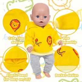 Baby Doll Clothes for 14-18 Inch Doll, New Doll Clothes Outfits for 35-45 cm Baby Doll, Sweet Doll Clothes New Dress Hat, Dress-Up Fashion Baby Doll Clothes Accessories (Not Include Doll)