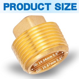 FullMayPro 1/2 Inch NPT Brass Boat Drain Plug，Boat Plugs，Garboard Drain Plug with Teflon Tape,Suitable for Most Boat Hulls（2 Pack）