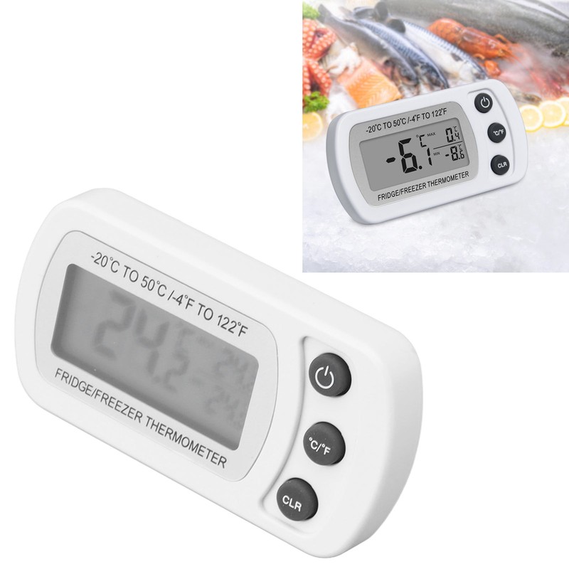 2Pcs Waterproof Digital Refrigerator Fridge Thermometer ‑20~50℃ Digital Freezer Thermometer