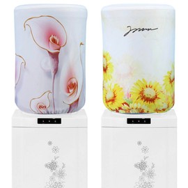 2 Pack Water Dispenser Barrel Covers Reusable Furniture Standard Cover High Stretchy Fabric Water Dispenser Bucket Dust Proof Cover for 5 Gallon Water Cooler(Calla lily+Sunflower)