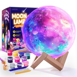 Paint Your Own Moon Lamp Kit, Cool Gifts DIY 3D Moon Night Light, Arts and Crafts for Kids Ages 8-12, Space Art Supplies Craft Kits, Girls Boy Birthday & Christmas Gifts Ages 3 4 5 6 7 8 9 10 11 12+