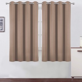 LEMOMO Cappuccino Blackout Curtains 52 x 63 Inch Length/Set of 2 Curtain Panels/Thermal Insulated Room Darkening Blackout Curtains for Bedroom
