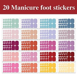WOKOTO 20 Láminas De Esmalte De Uñas Para Pies En Rojo, Rosa Y Morado: Pegatinas Autoadhesivas De Gel Y Láminas De Colores Sólidos Para Uñas De Los Pi