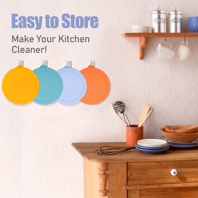 LUVCOSY 4 Cup Silicone Replacement Lids Storage Cover for Pyrex