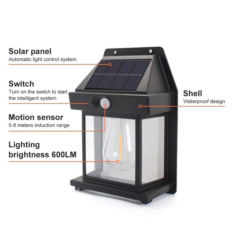 OUGETHER Solar Wall Lights Outdoor, Wireless Dusk to Dawn Porch