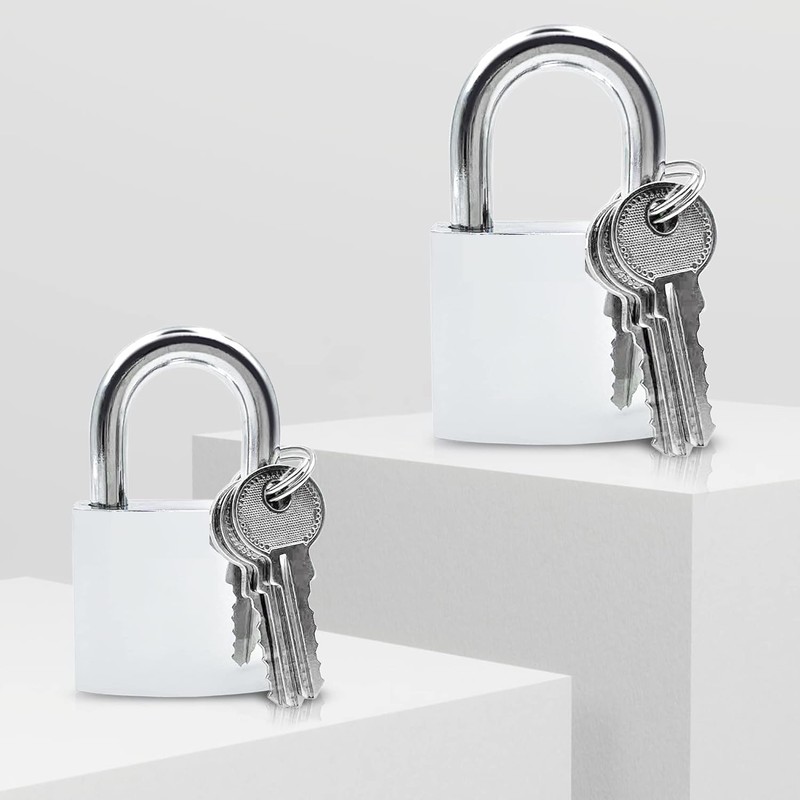 Lamondre Padlocks with Keys 2 Pack, Small Lock 32mm (Keyed