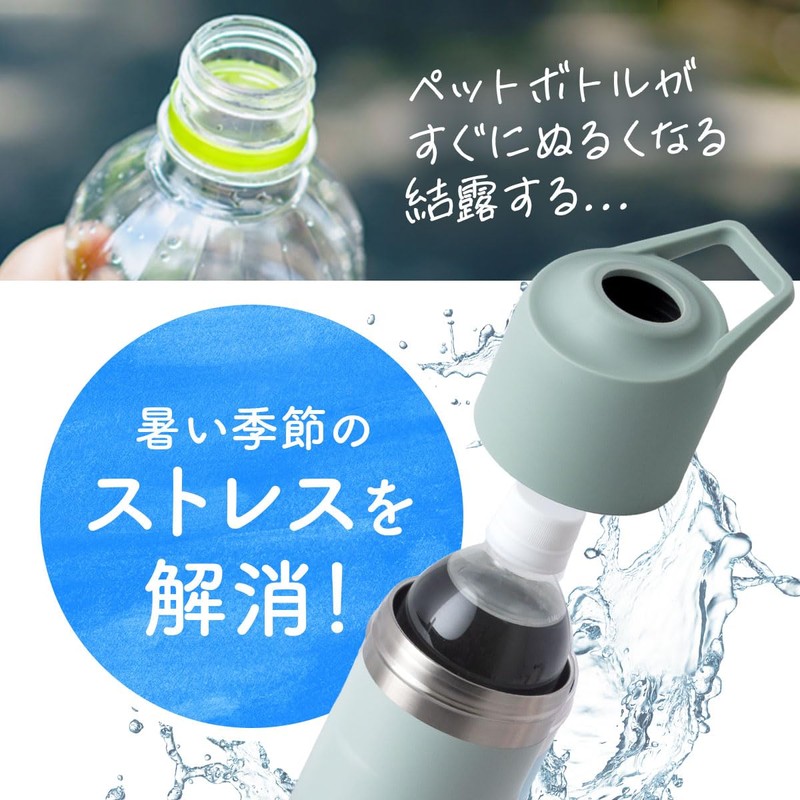 Atlas PET Bottle Holder Flask 2-Piece Set, Cools, PET Bottle