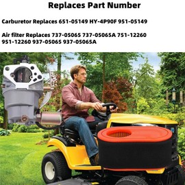 951-05149 Carburetor Tune Up Kit Fits for Craftsman R1000 T1000 T1200, Carb for MTD 420CC 4P90F 4P90HUA 4P90HUB 4P90HUC 4P90JUF, Cub Cadet CC30 CC760ES, Huskee LT4200 Riding Lawn Mower Engine Parts