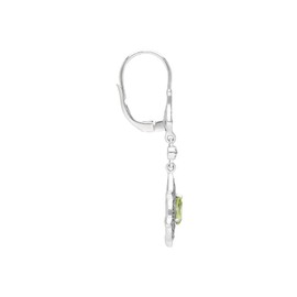 Esse Marcasite Sterling Silver Peridot and Marcasite Tear Drop Earrings