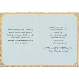 Designer Greetings High Five : Blue Foil Hand Middle School Graduation Congratulations Card
