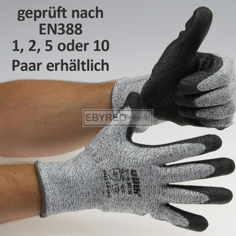 Ebyreo – TRADE® Cut-Resistant Gloves PU Coated, Protection Class 5