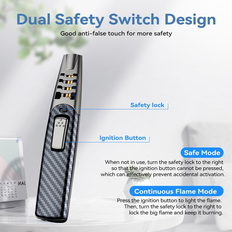 ZQMW Torch Lighter, Butane Lighter, Windproof Adjustable Big Jet Flame
