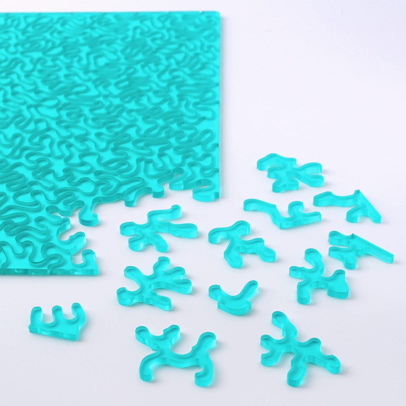 Impossible Ocean - Unique Jigsaw Puzzle - Blue Transparent Acrylic