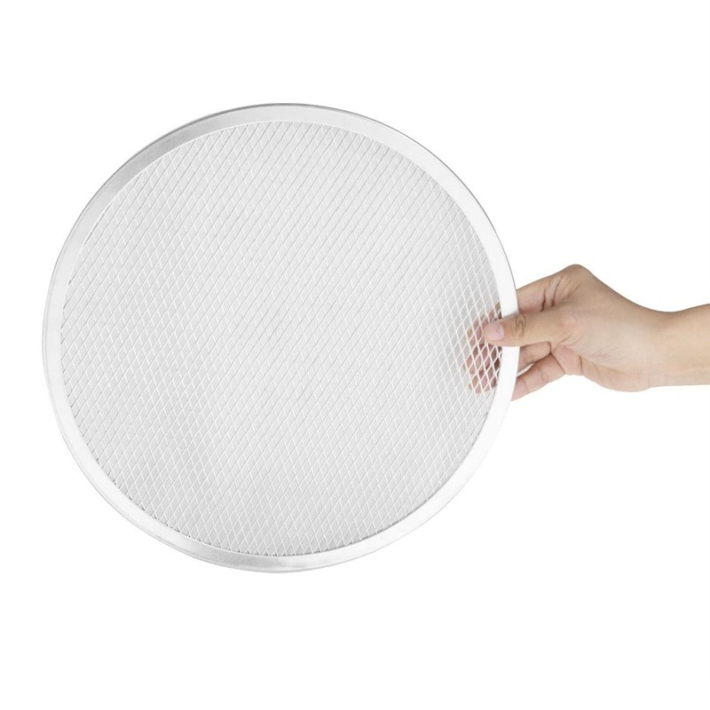 Vogue Aluminium Pizza Screen 30.5 cm/12 inch, Grey, Aluminium, Flat