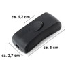 edi-tronic Cord Switch Black 2A 250V Cord Switch Lamp Switch