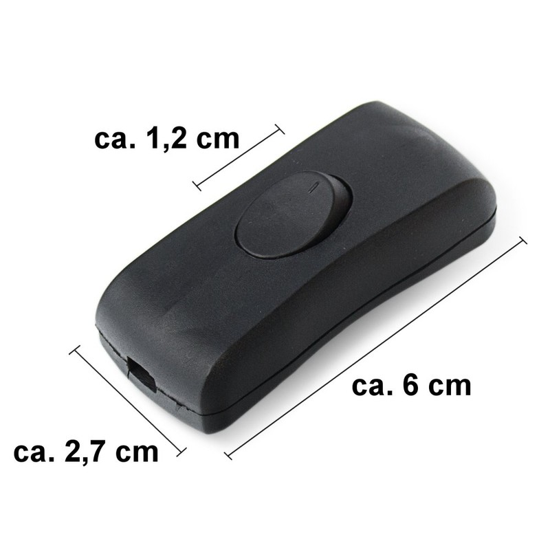 edi-tronic Cord Switch Black 2A 250V Cord Switch Lamp Switch