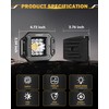 Auxbeam 5 Inch Flush Mount Led Light Pods, Amber Flush