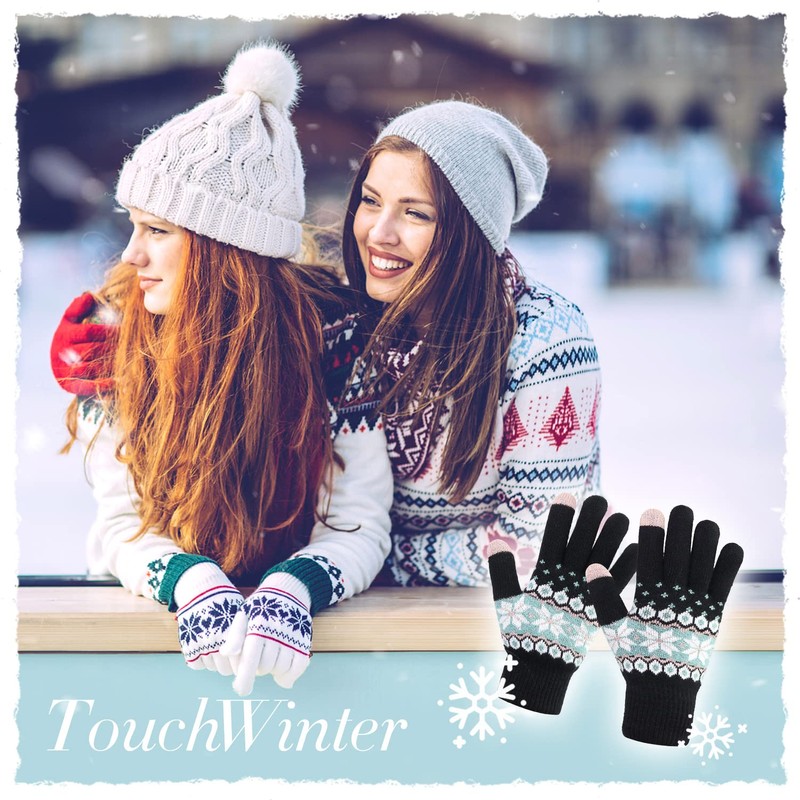 Veni Masee women's warm winter wool touchscreen gloves, with thermal