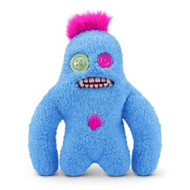 Fuggler Hairy Fuggs 9-inch Series 1 by ZURU, Funny Ugly Monster Plush Toy, 2PK(Sasquoosh - Tuft - Blue and Screech - Beard - Blonde)