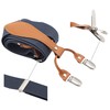 Timiot Mens Suspender Wide Leather 6 Metal Clips Adjustable Straps