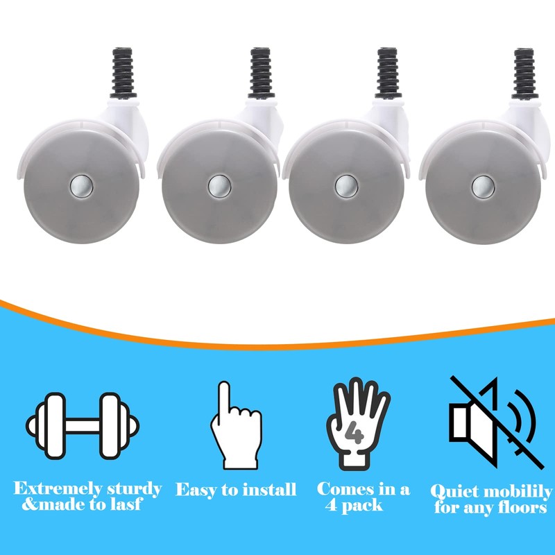 Baby Walker Wheels Replacement, Set of 4, Baby Walker Accessories,